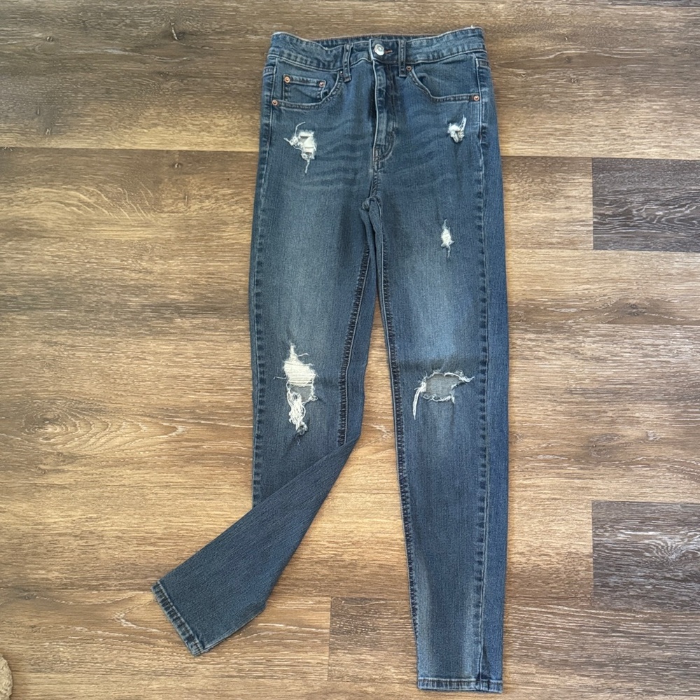 Wild Fable Distressed Dark Blue Skinny Jeans